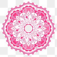 Pink arabesque patterned design element transparent png