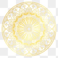 Golden arabesque patterned design element transparent png