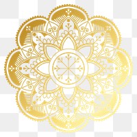 Golden arabesque patterned design element transparent png