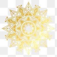 Golden arabesque patterned design element transparent png