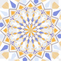 Colorful arabesque patterned design element transparent png