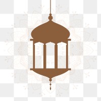 Brown Islamic lantern element transparent png