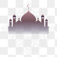 Purple mosque design element transparent png 