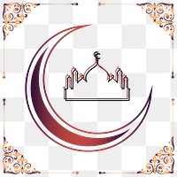 Eid Mubarak crescent moon illustration transparent png