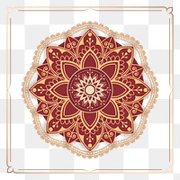 Red arabesque design element transparent png