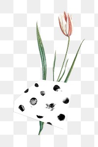 Tulip flower with washi tape design resource 