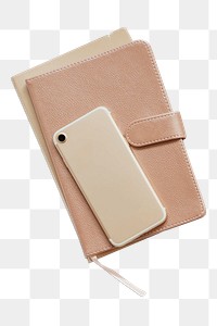 Mobile phone on a notebook design element