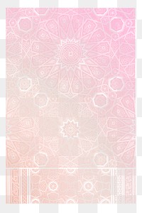Pink Arabian pattern vintage illustration transparent png, remix from original artwork