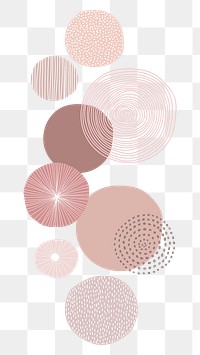 Pastel pink round patterned print transparent png, remix from original artwork.