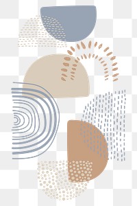 Semicircle patterned doodle background transparent png