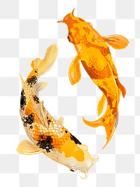 Two Japanese Koi fish swimming | Premium PNG Sticker - rawpixel