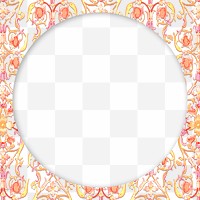 Floral patterned round frame design element