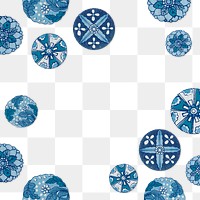 Navy blue floral patterned frame design element 