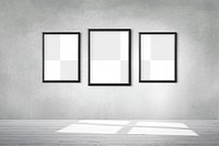 Black picture frame mockups hanging | Premium PNG - rawpixel
