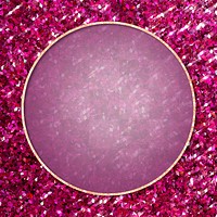 Golden round frame on pink sequin textured background transparent png