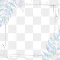 Holographic leaves frame design element 