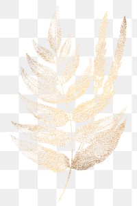 Golden fern leaves design element