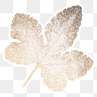 Shimmering golden star fern sticker overlay design element