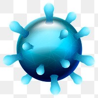 Blue coronavirus cell transparent png
