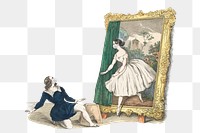 Vintage advertisement for a ballet &quot;Des Malers Traumbild&quot; featuring Fanny El&szlig;ler during coronavirus outbreak design element
