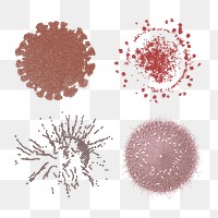 Coronavirus cells under the microscope design element