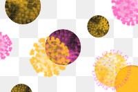 Pink and yellow halftone coronavirus transparent png