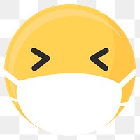 Happy emoji wearing a face mask during coronavirus pandemic transparent png