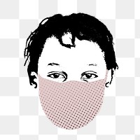 Kid wearing a face mask during coronavirus pandemic transparent png