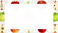 Hand drawn fresh apples frame with copy space