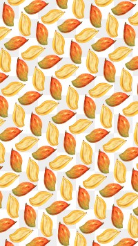 Hand drawn natural fresh mango patterned background