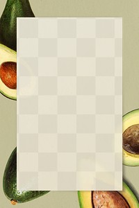 Hand drawn natural fresh avocado frame