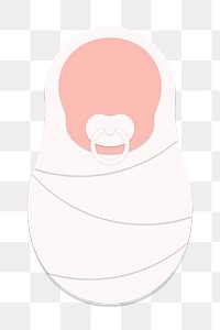 Paper craft newborn with a pacifier character design element