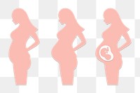 Paper craft pregnant woman character design element set