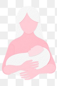 Paper craft mom holding a newborn character design element