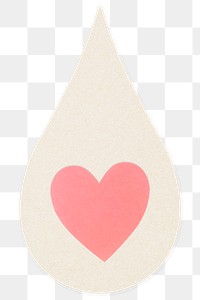 Paper craft drop of breast milk with love design element