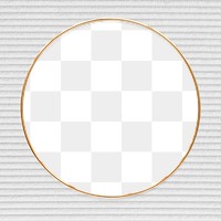 Round gold frame on a white textured background design element