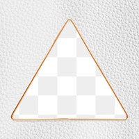 Triangle gold frame on a white leather textured background  design element