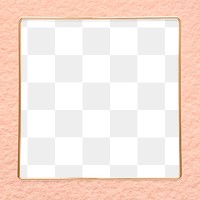 Square gold frame on an old rose pink background design element