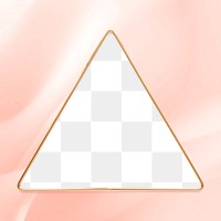 Triangle gold frame on an old rose pink background design element