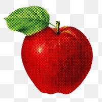 Red apple illustration halftone style