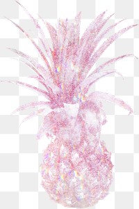 Pink holographic pineapple sticker design element