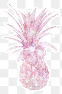 Pink holographic pineapple sticker design element