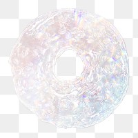 Silver holographic donut illustration 