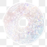 Silver holographic donut illustration 