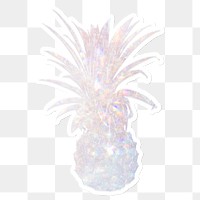 Silver holographic pineapple sticker design element