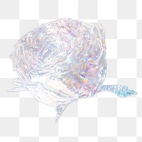 Silver rose holographic style design element