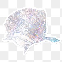 Silver rose holographic style design element sticker