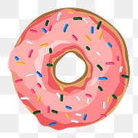 Glazed pink doughnut with sprinkles design element