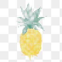 Yellow pineapple halftone style design element