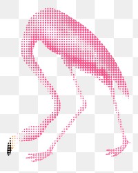 Pink flamingo halftone style design element